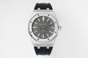 Royal Oak 15400, 41mm, Grey Textured Dial on Black Leather Strap