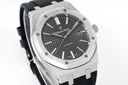 Royal Oak 15400, 41mm, Grey Textured Dial on Black Leather Strap