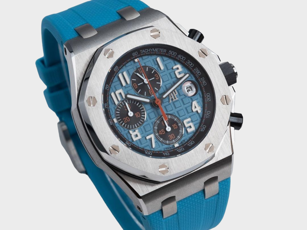 Royal Oak Offshore 42mm, Blue Dial On Light Blue Rubber Strap, A4404 [APF]