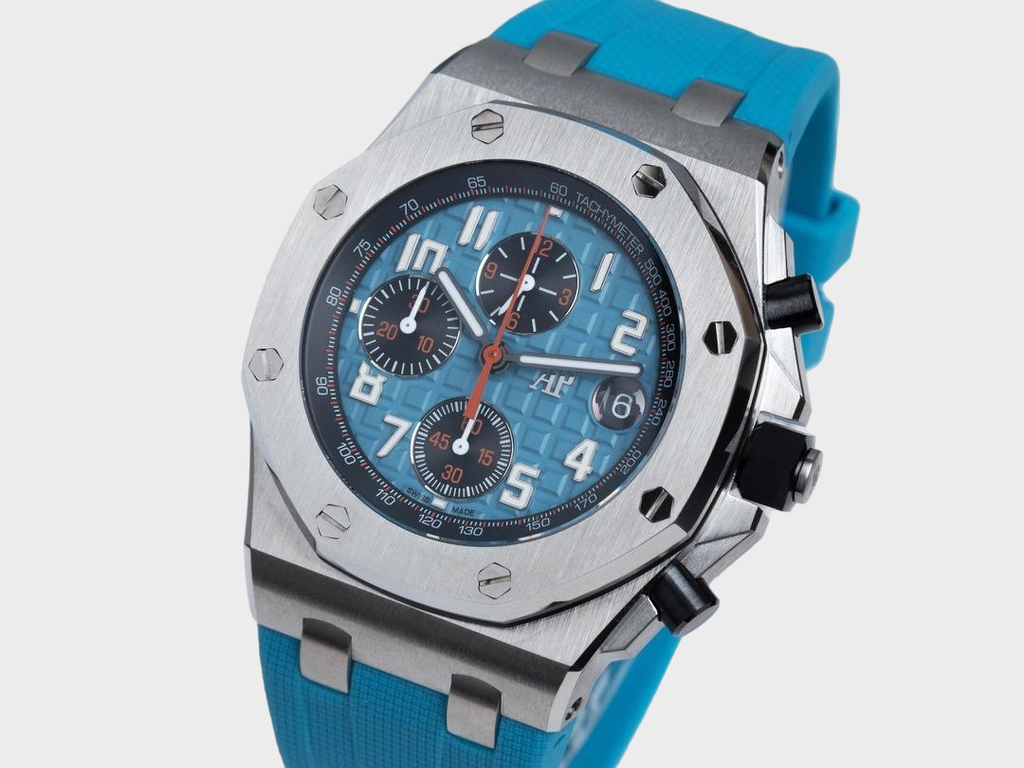 Royal Oak Offshore 42mm, Blue Dial On Light Blue Rubber Strap, A4404 [APF]