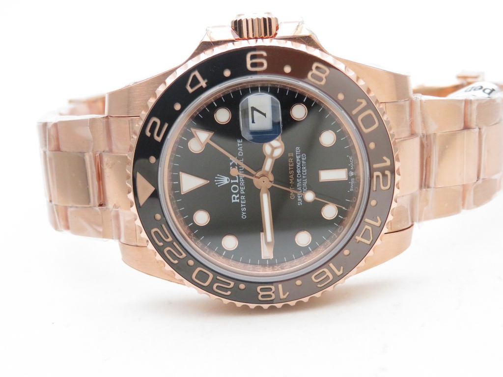 GMT Master II, 126715, CHNR Black/Brown, RG Bracelet