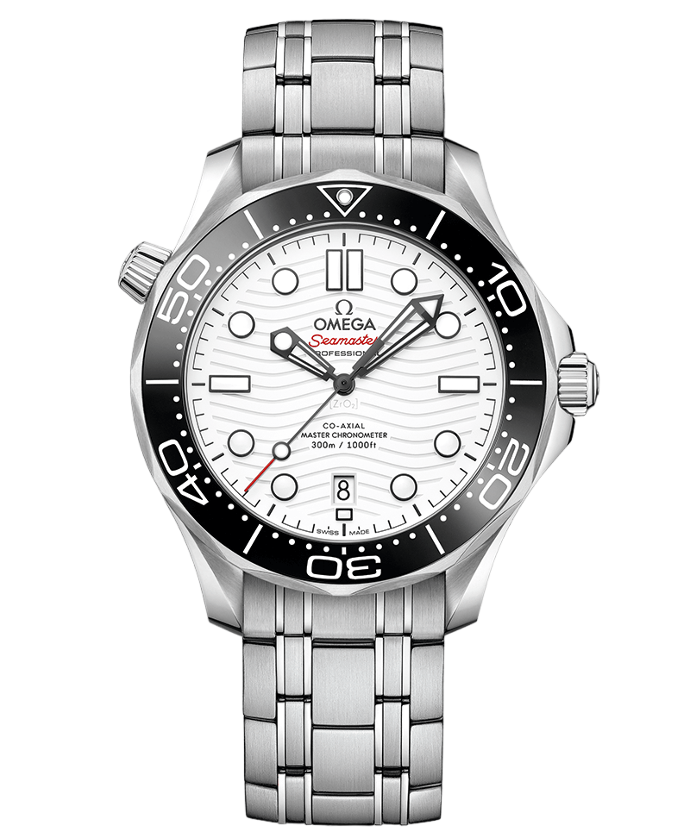 Seamaster Diver 300M SS VSF 1:1 Best Edition Black Bezel White Dial on SS Bracelet A8800