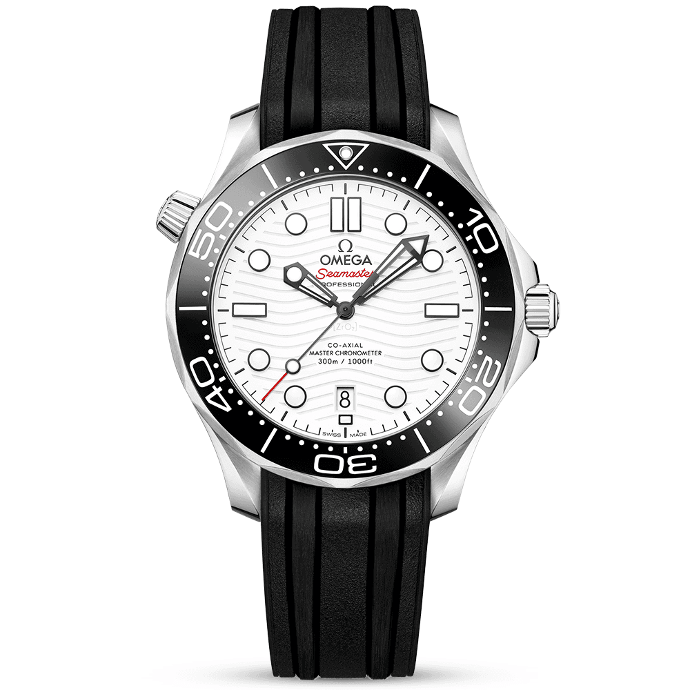 Seamaster Diver 300M ZF 1:1 Best Edition Black Ceramic White Dial on Black Rubber Strap A8800