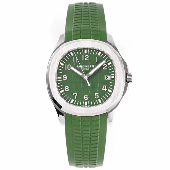 Aquanaut 5168 SS 3KF 1:1 Best Edition GreenTextured Dial on Green Rubber Strap A324 Clone