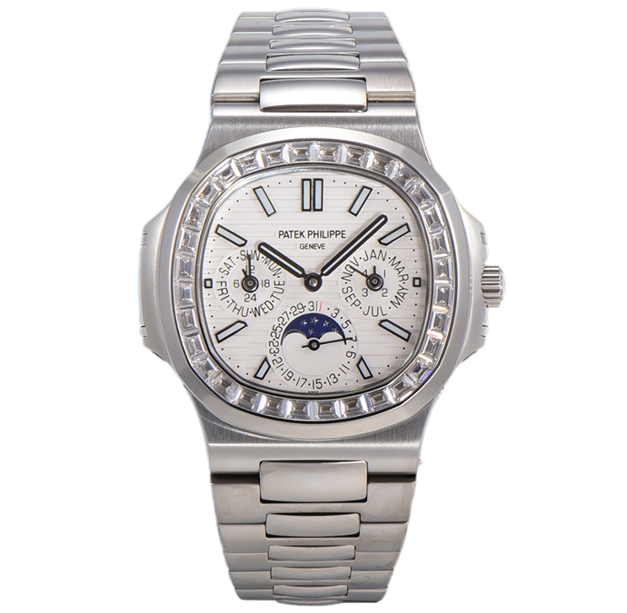 Nautilus 5740 SS TWF Best Edition White Dial Diamonds Bezel on SS Bracelet A240