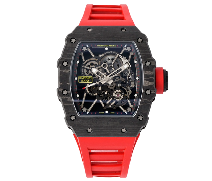 RM035-02 Real NTPT ZF Skeleton Dial on Red Rubber Strap NH05A V3+