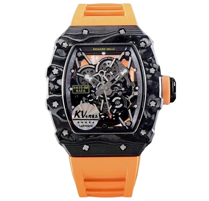 RM035-02 KVF Skeleton Dial Orange on Orange Rubber Strap MIYOTA8215 V3