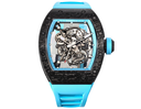 RM055 NTPT KVF Skeleton Dial Blue on Blue Rubber Strap MIYOTA8215