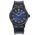 Classic Fusion 42mm Real Ceramic Blue Dial on Gray Gummy Strap SW300