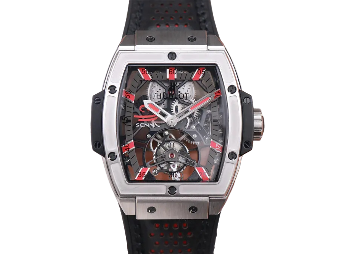 Spirit of Big Bang Tourbillion JBF Skeleton Red Dial on Black Gummy Strap