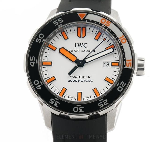 Aquatimer, RSF, White Dial with Orange Stick Markers on Black Rubber Strap A2892