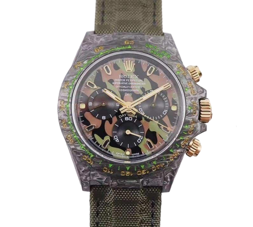 Daytona DIW Carbon, OM, Carbon/Camo Dial on Green Nylon Strap, A7750