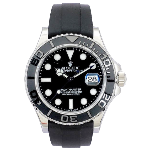 Yacht Master 226659 Silver, 42mm, Ceramic Bezel Black Dial on Oysterflex Strap