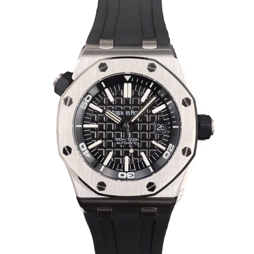 Royal Oak Offshore Diver 15703, GF, Black Dial, Black Rubber Strap, A2824