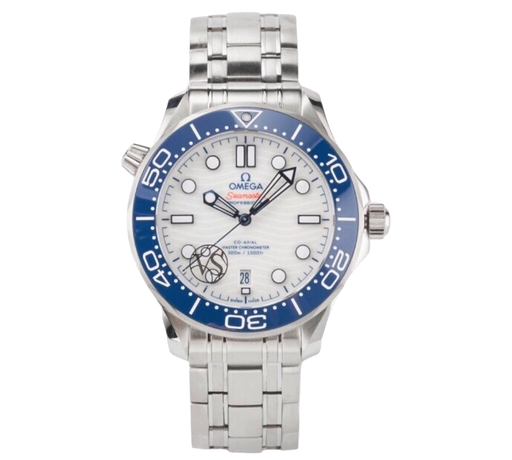 Seamaster Diver 300M ZF 1:1 Best Edition Blue Ceramic White Dial on SS Bracelet A8800