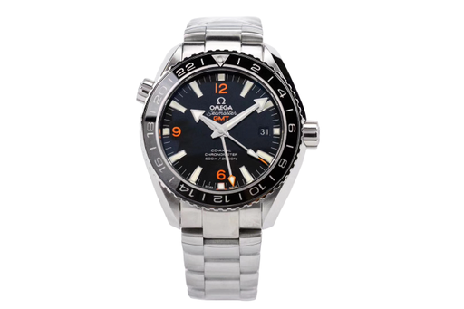 Planet Ocean 600M Co-Axial GMT 43.5mm VSF 1:1 Best Edition Black Dial Orange Markers on SS Bracelet A8605 Super Clone