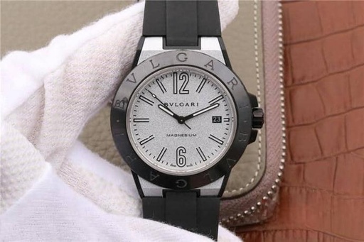 Diagono Magnesium PVD, GF, White Textured Dial on Black Rubber Strap, MIYOTA 9015