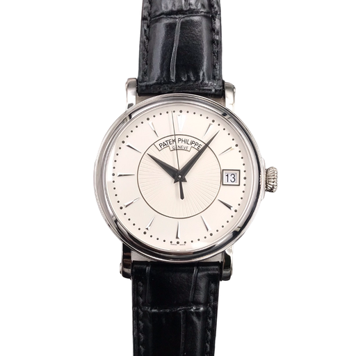 Calatrava 5153 SS ZF 1:1 Best Edition White Dial on Black Leather Strap A324CS