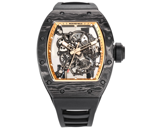 RM055 Real NTPT RMF Skeleton RG Dial on Black Rubber Strap RMUL2