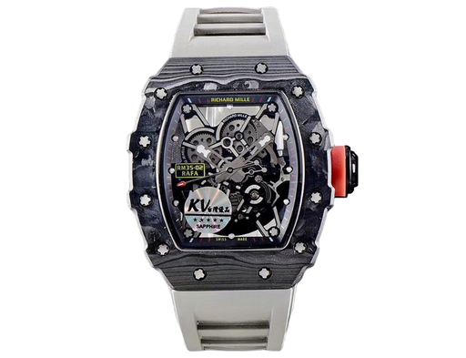 RM035-02 KVF Skeleton Dial Red on Gray Rubber Strap MIYOTA8215 V3