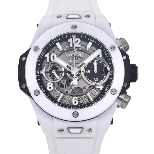 Big Bang Unico White Ceramic ZF Skeleton Dial on White Rubber Strap A1280