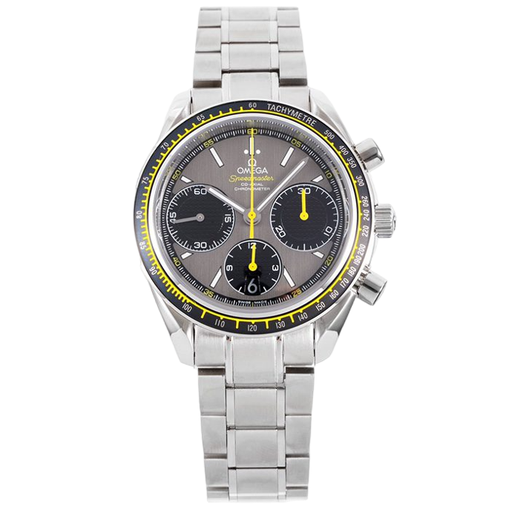 Speedmaster Racing Chronograph, HR, Yellow Hands, Gray Dial, Black Tachymeter Bezel