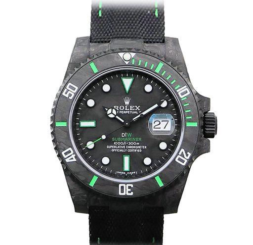 Submariner DiW, Forged Carbon Green Element on Nylon Strap, VS Factory, VS3135