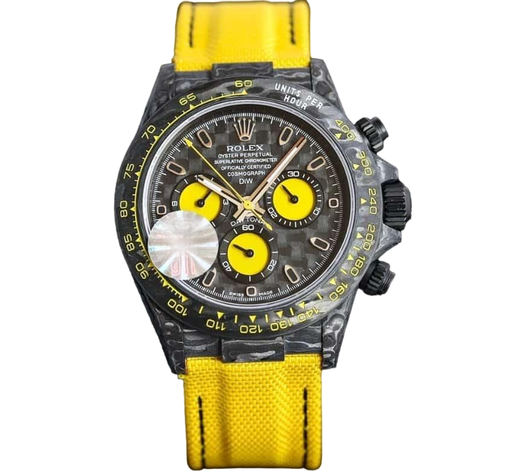 Daytona DIW Carbon, OM, Carbon/Yellow Dial on Yellow Nylon Strap A7750