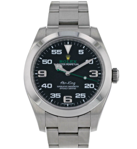 Air-King 126900, GMF, Black Dial on SS Bracelet, VR3230