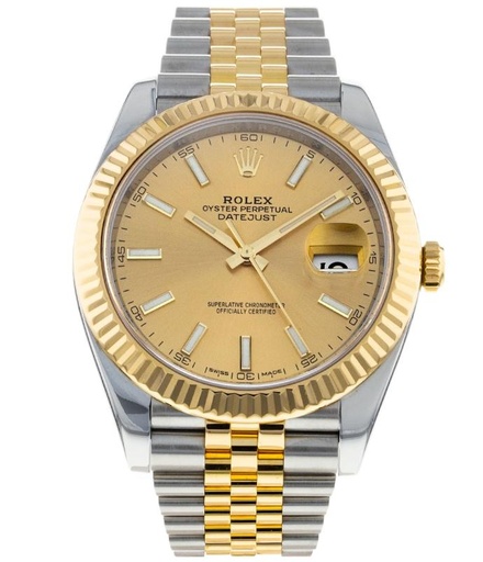 DateJust 126233, 36mm, Gold Plated, Gold Dial, Stick Markers on Jubilee Bracelet